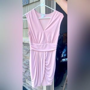 Light pink mid length dress. Worn once for a wedding.